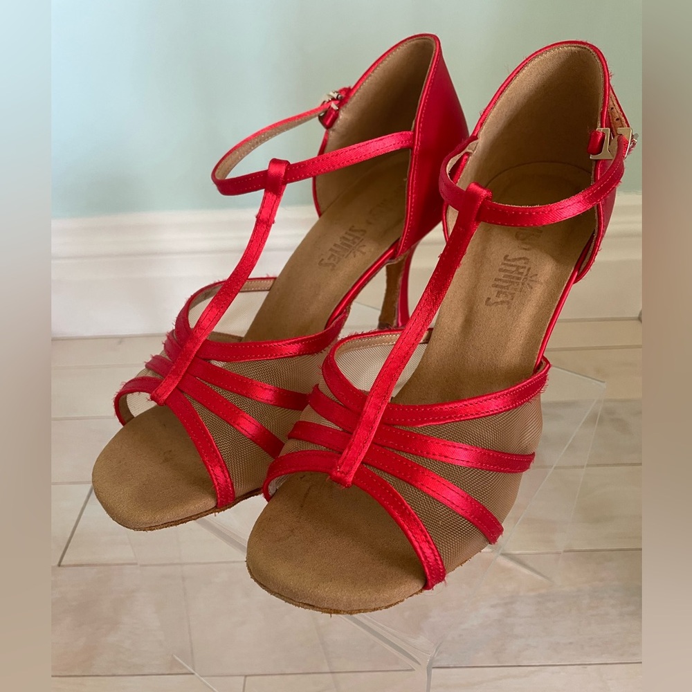Elegant Red Strappy Heels